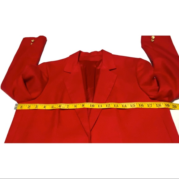 Stephen Douglas LTD Vintage Gold Buttons Fierce RED Fully Lined Blazer - Picture 11 of 14